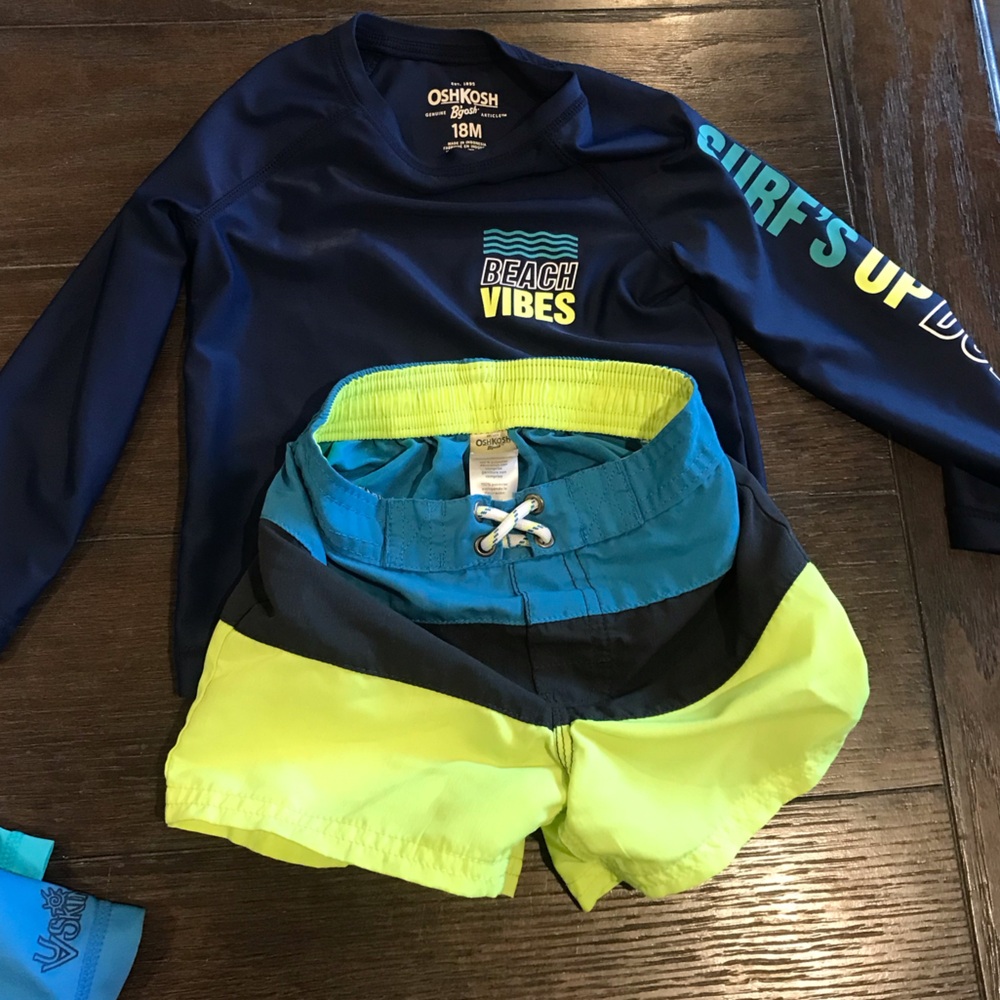 Toddler Swim Rash Guard and Board Shorts (18 months)